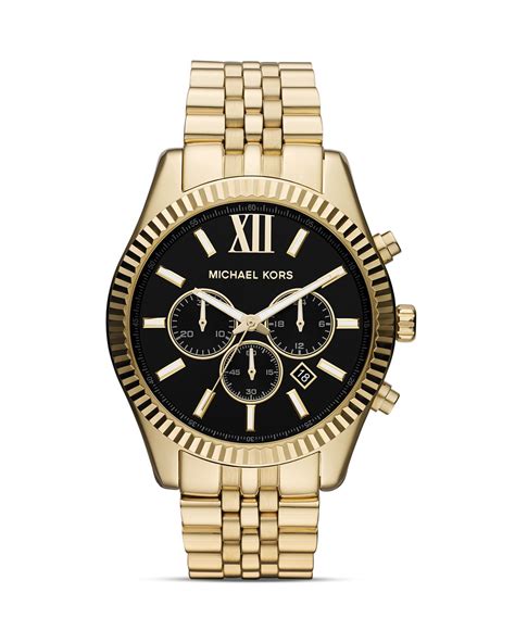 michael kors clear link and gold chronograph watch|Michael Kors lexington watch men's.